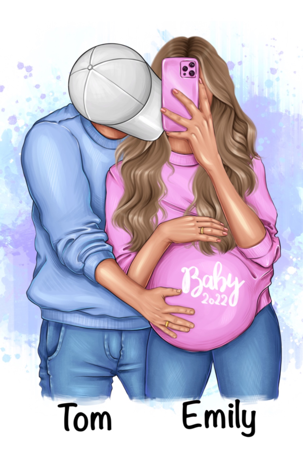 Couple With Pregnant Girl Clipart pinterest image.