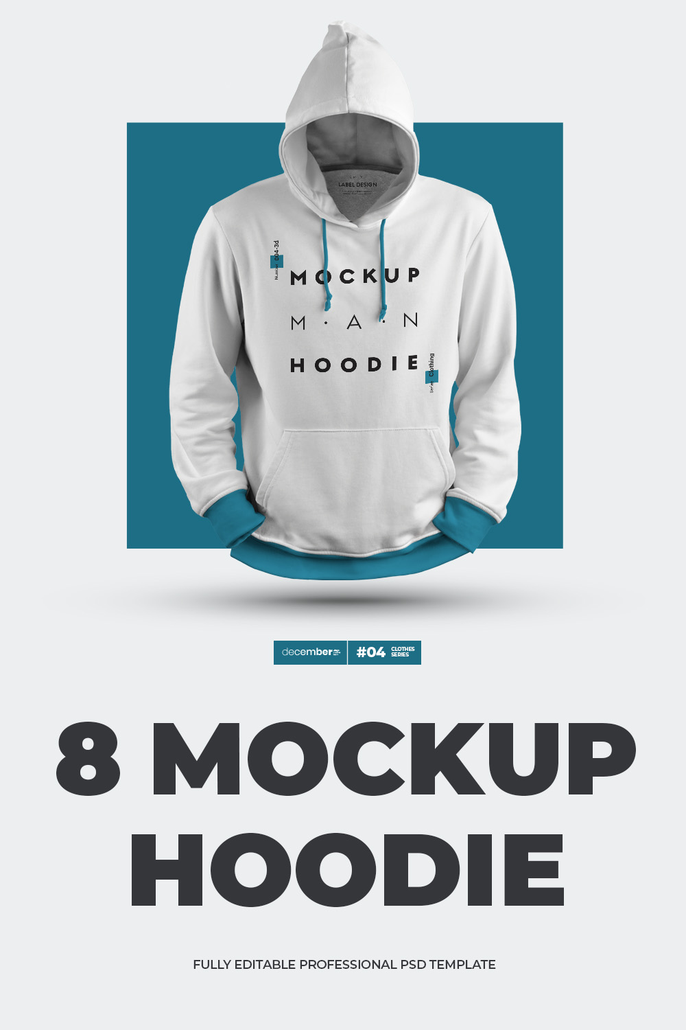 8 Hooddie Men Mockups pinterest image.