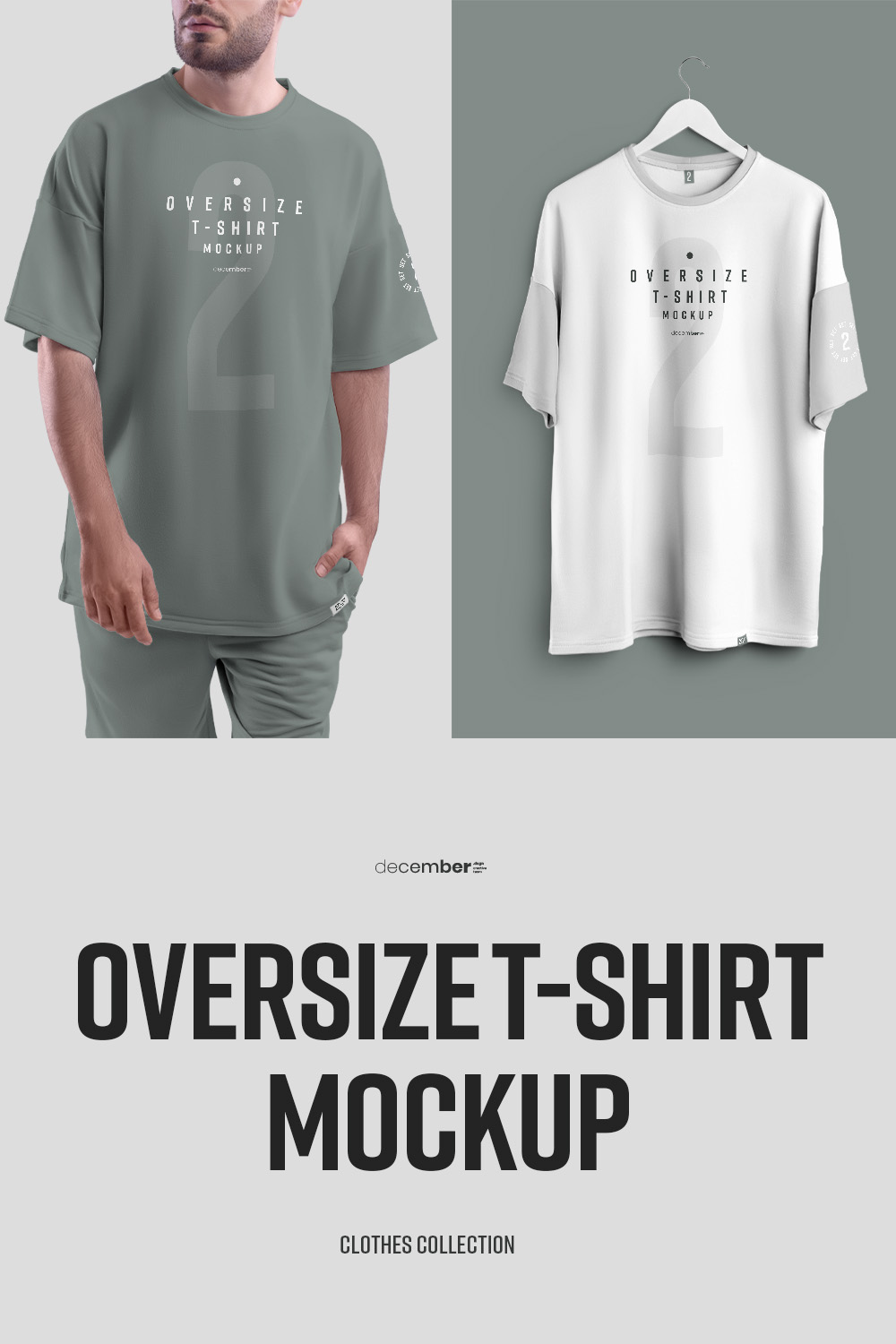 16 Mockups Oversize T-shirt pinterest image.