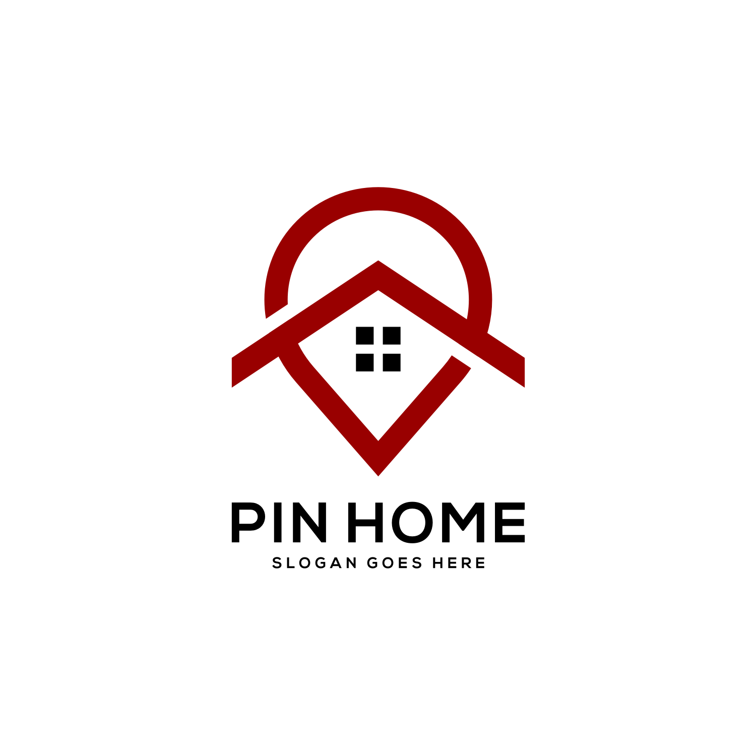 Pin Home Logo Vector Design cover image.