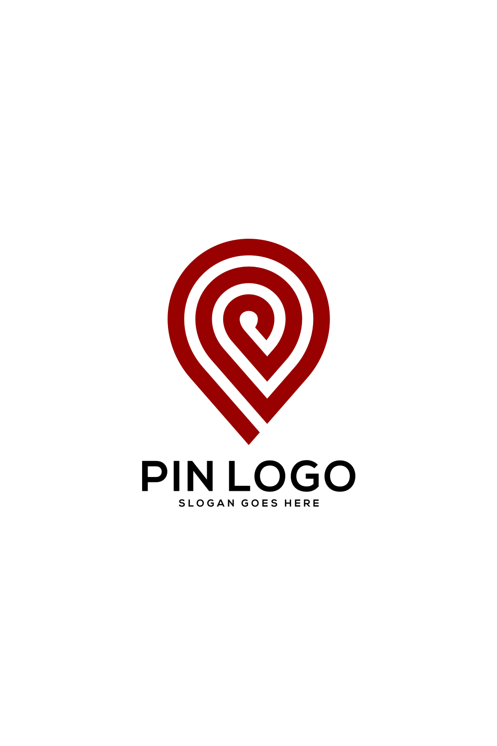Pin Location Outline Logo Vector Design pinterest image.