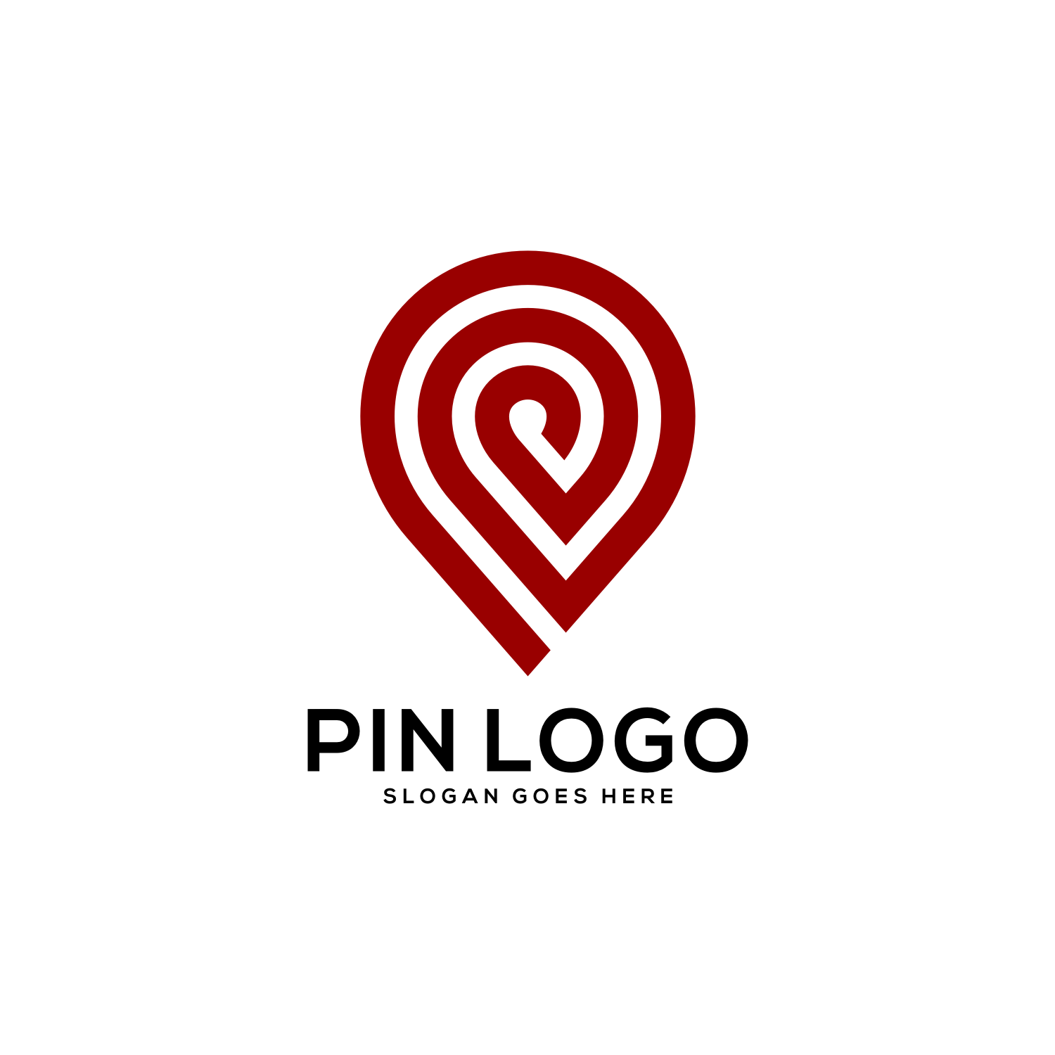 Pin Location Outline Logo Vector Design cover image.