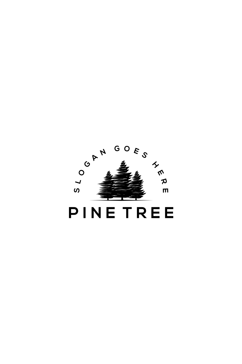Pine Tree Logo Vector Design Template pinterest image.