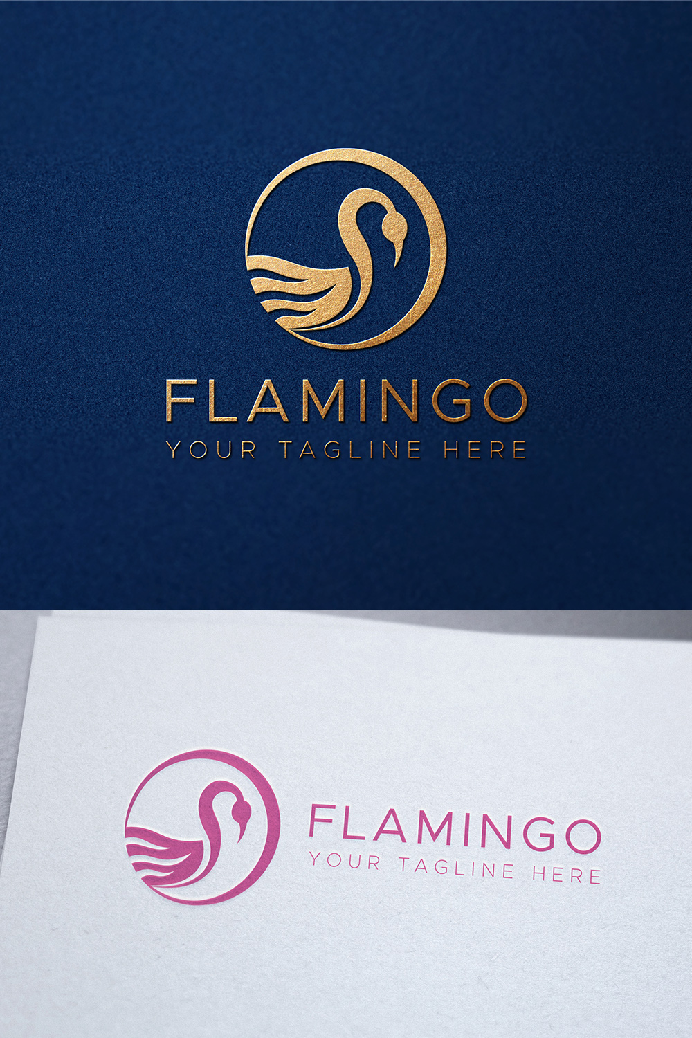 Flamingo Logo Template pinterest imaage.