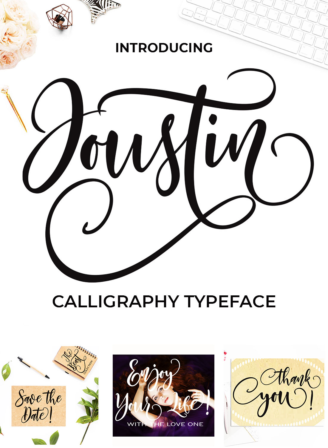 Joustin Script Font pinterest image.