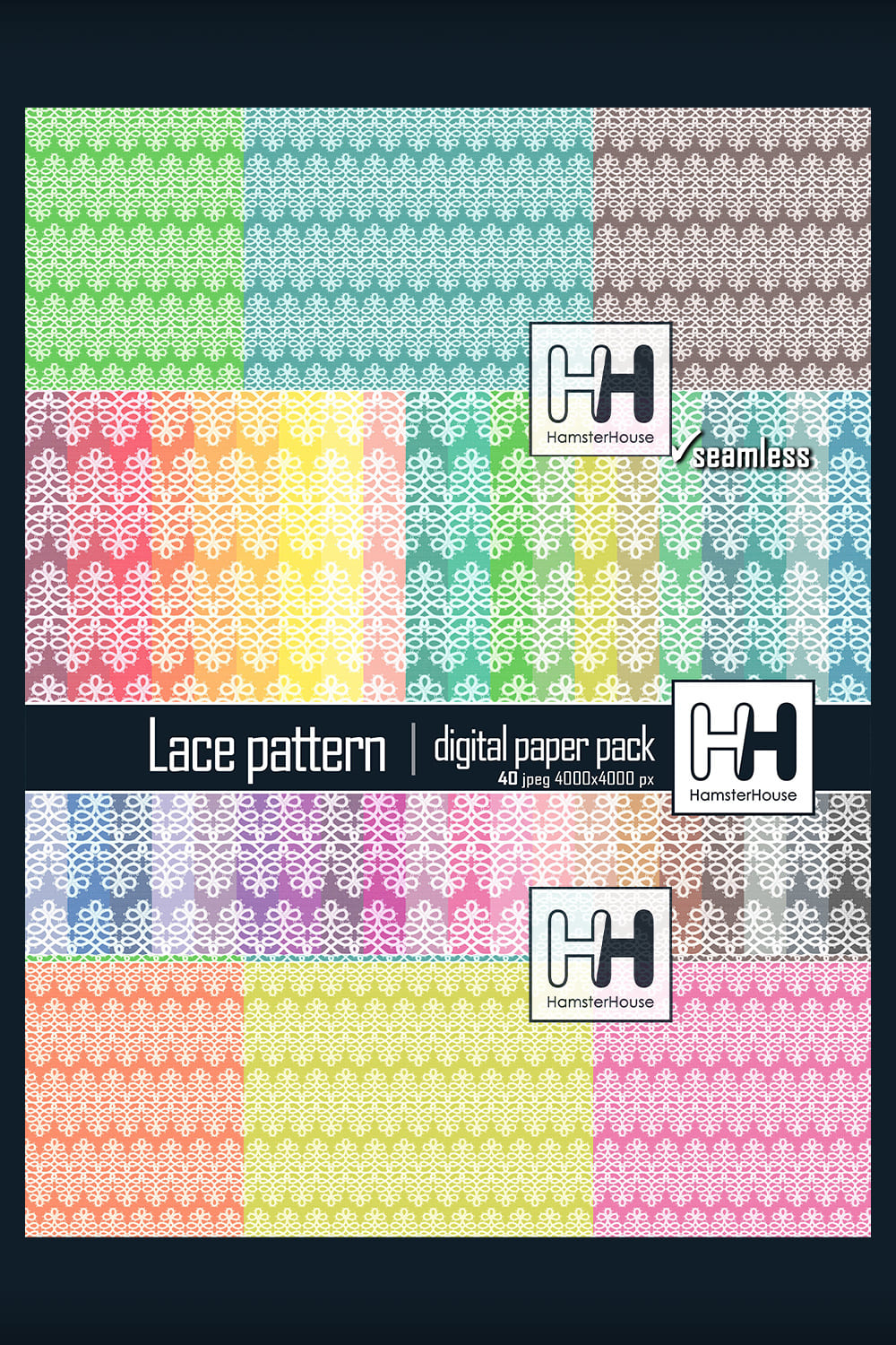Lace Pattern Digital Paper Pack - Pinterest.