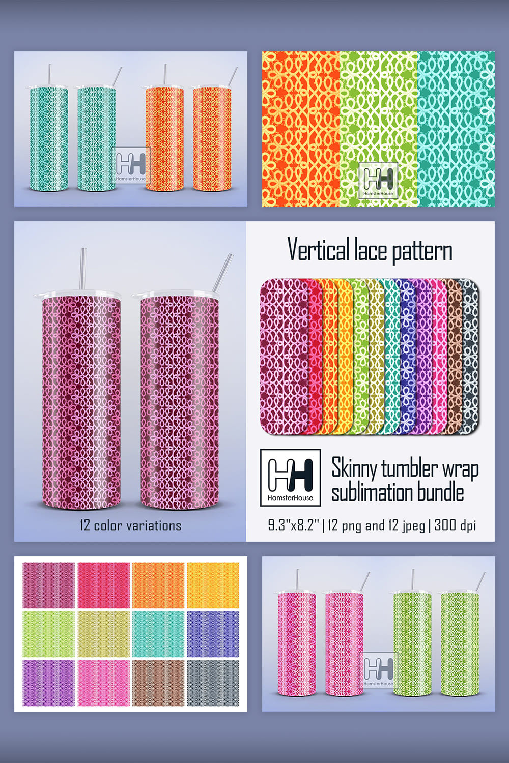 Vertical Lace Pattern Skinny Tumbler Wrap Sublimation - Pinterest.