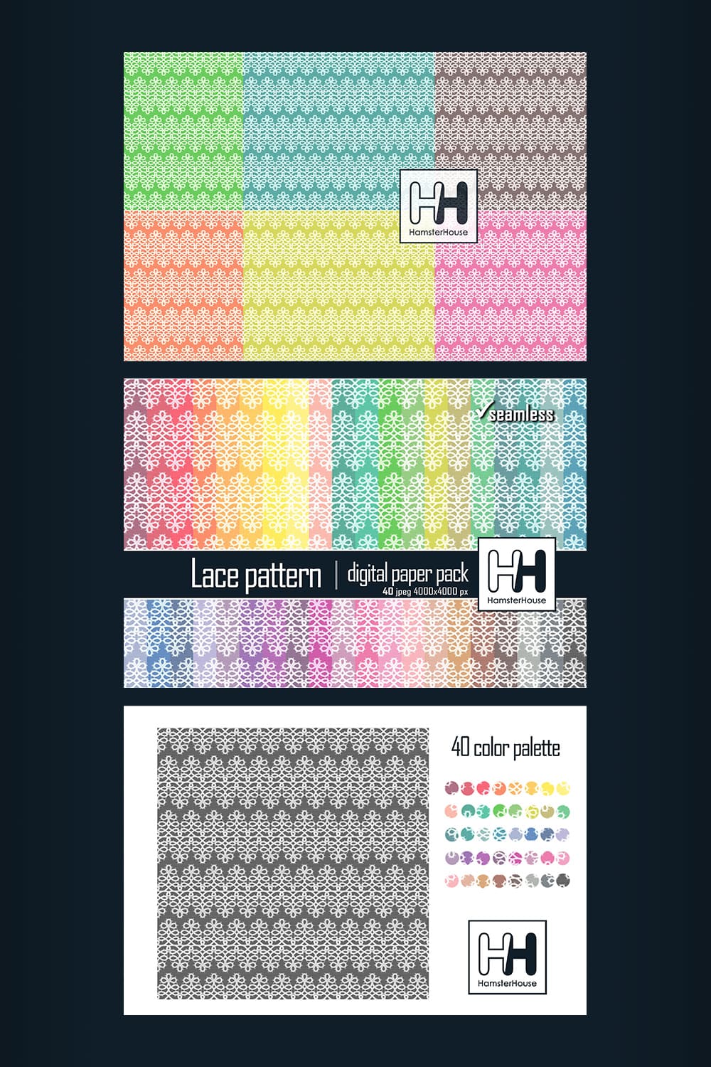 Lace Pattern Digital Paper Pack.
