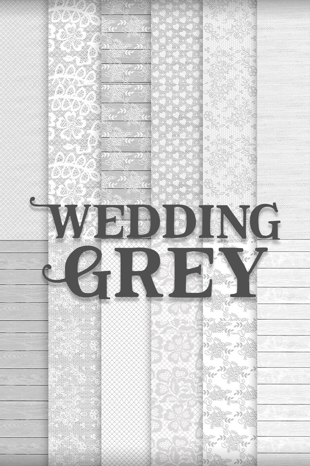 Grey Wedding Digital Paper Pack - Pinterest.