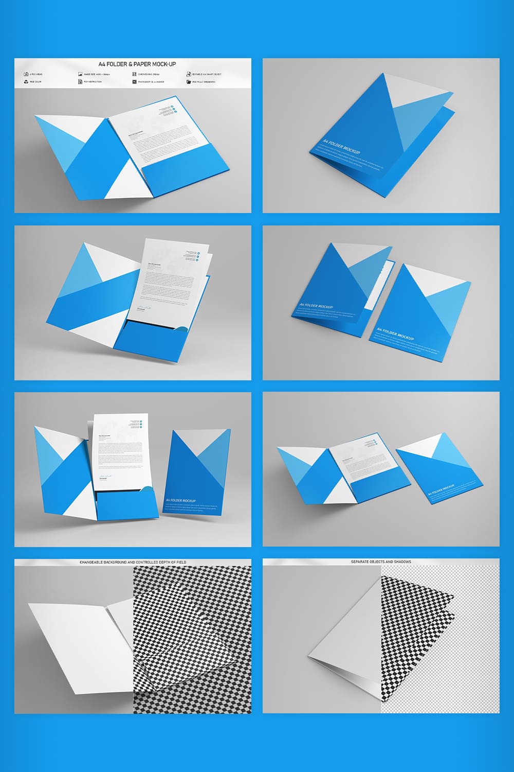 A pack of images of A4 folder & paper with an enchanting design.