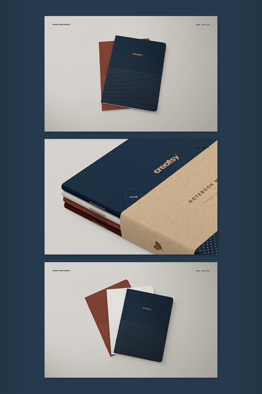 A pack of images of A5 classic notebook with an enchanting design.