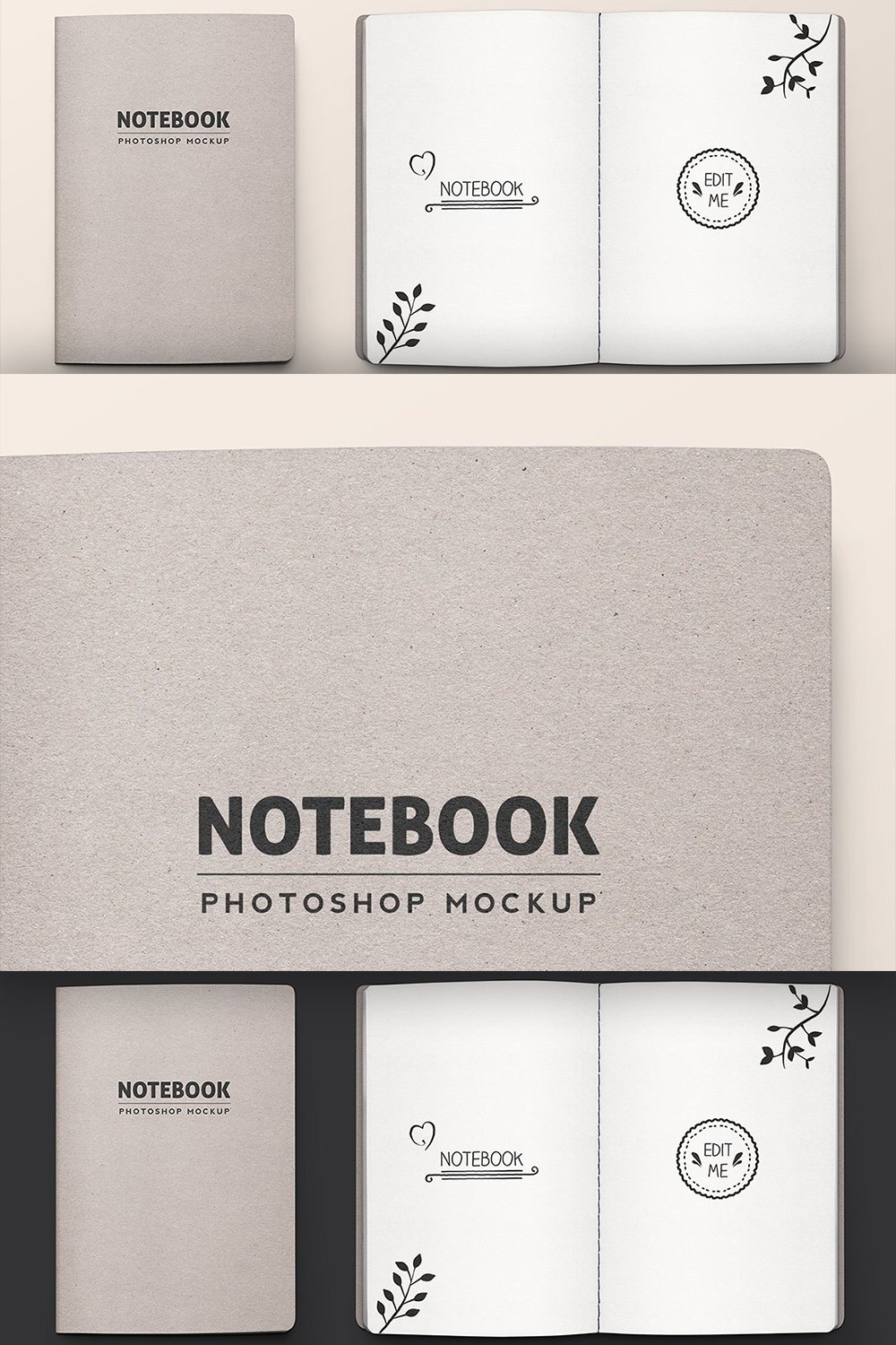 A pack of images of stitched notebook with an enchanting design.