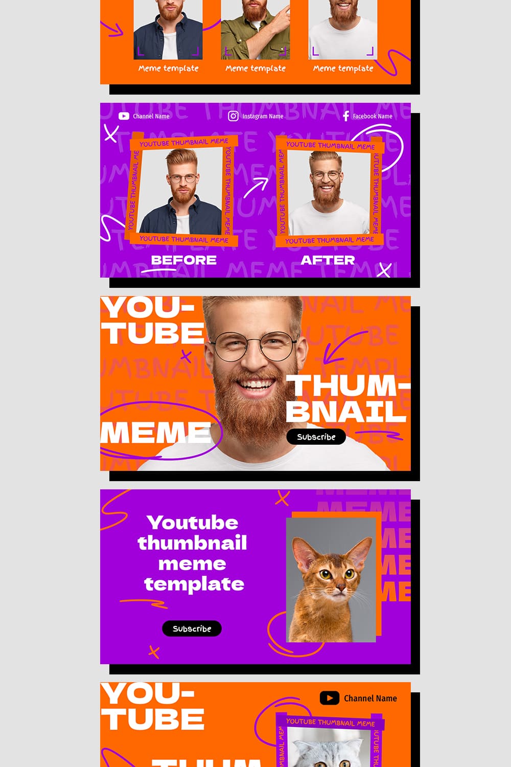 So colorful template for modern and creative youtube channel.
