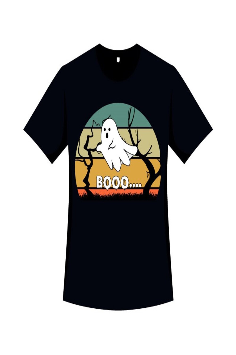 Halloween Retro T-shirt Vector Design Pinterest image.