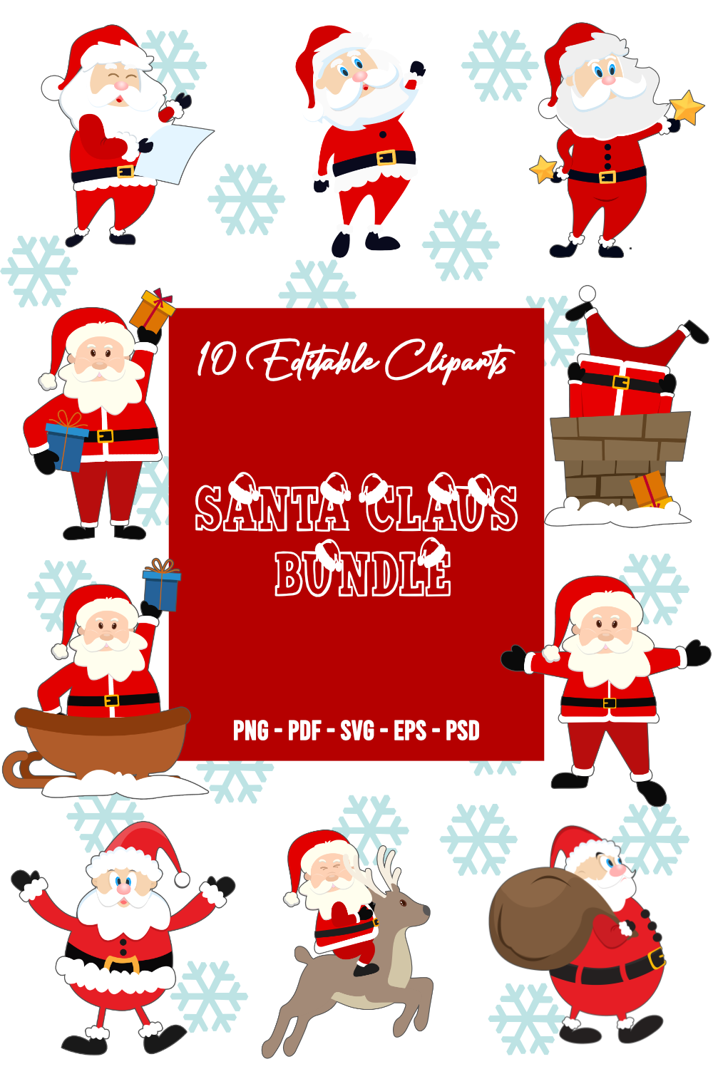 Christmas Santa Claus Bundle 10 Cliparts Pinterest.