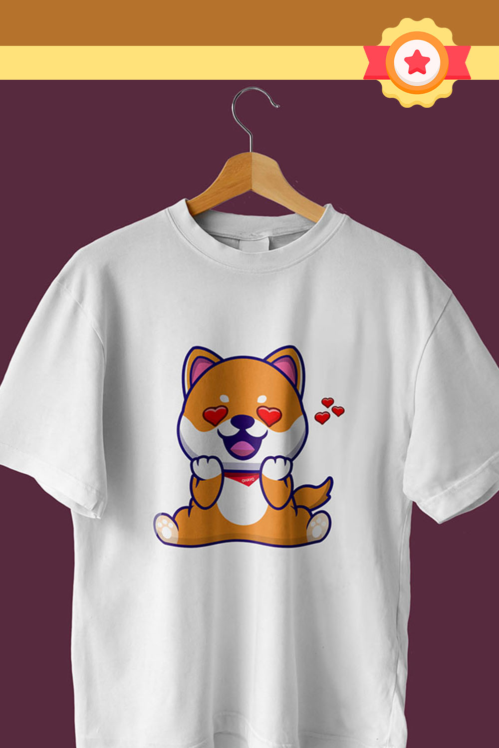 T-shirt Design Cute Dog Love Illustration pinterest image.