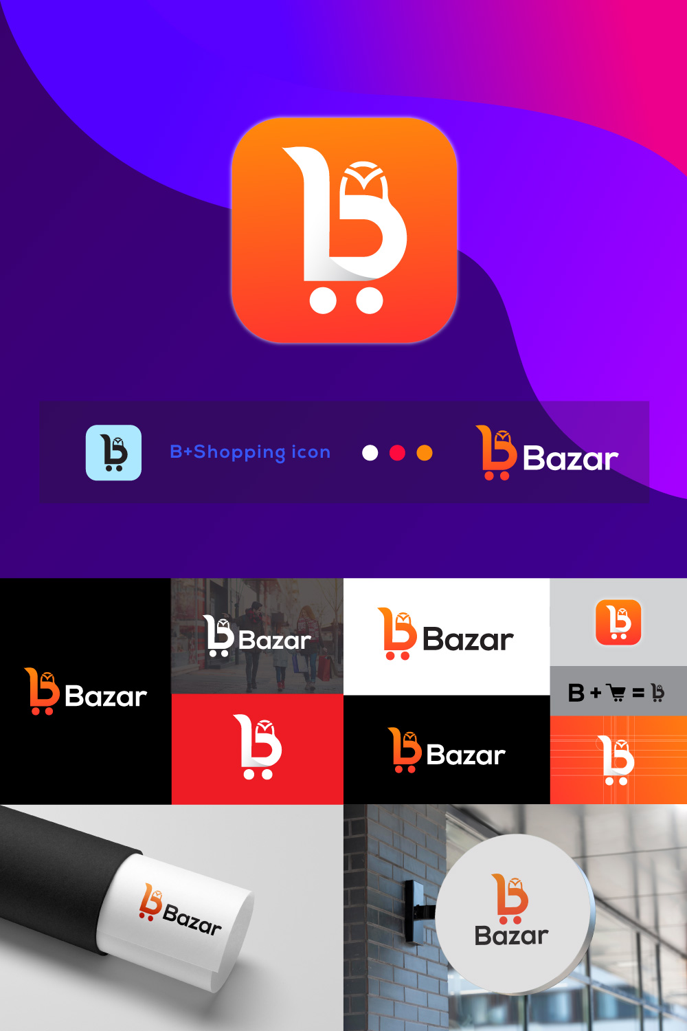 Bazar Shop - Letter B Logo pinterest image.