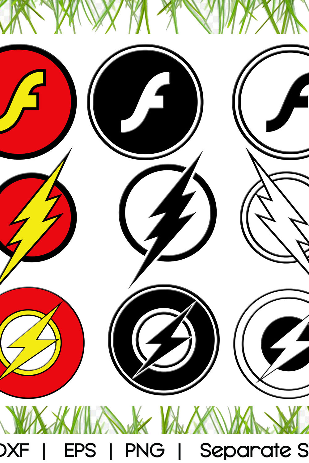 Flash Superhero Logo SVG pinterest image.
