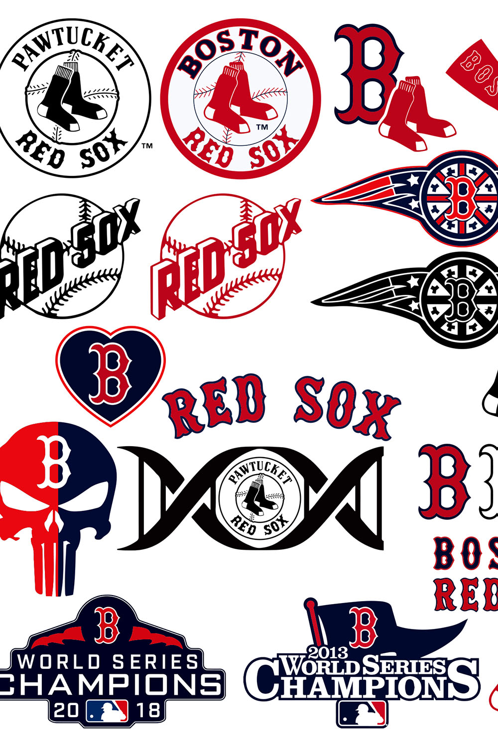 Boston Red Sox Famous Brand Blue Logo SVG pinterest image.