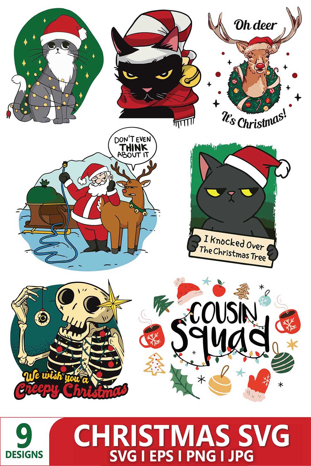 Christmas Cricut Designs SVG Pinterest image.