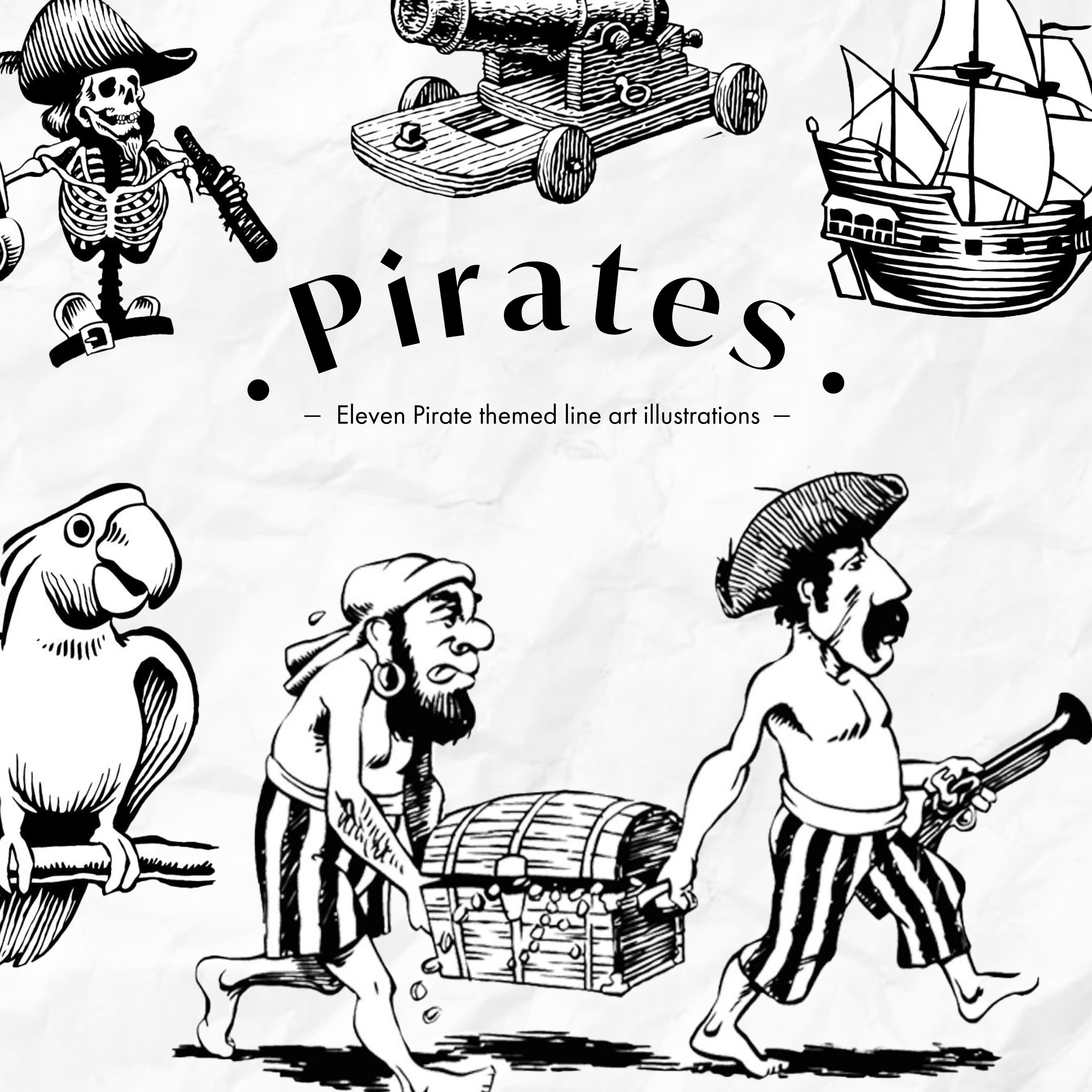 pirate clip art black and white