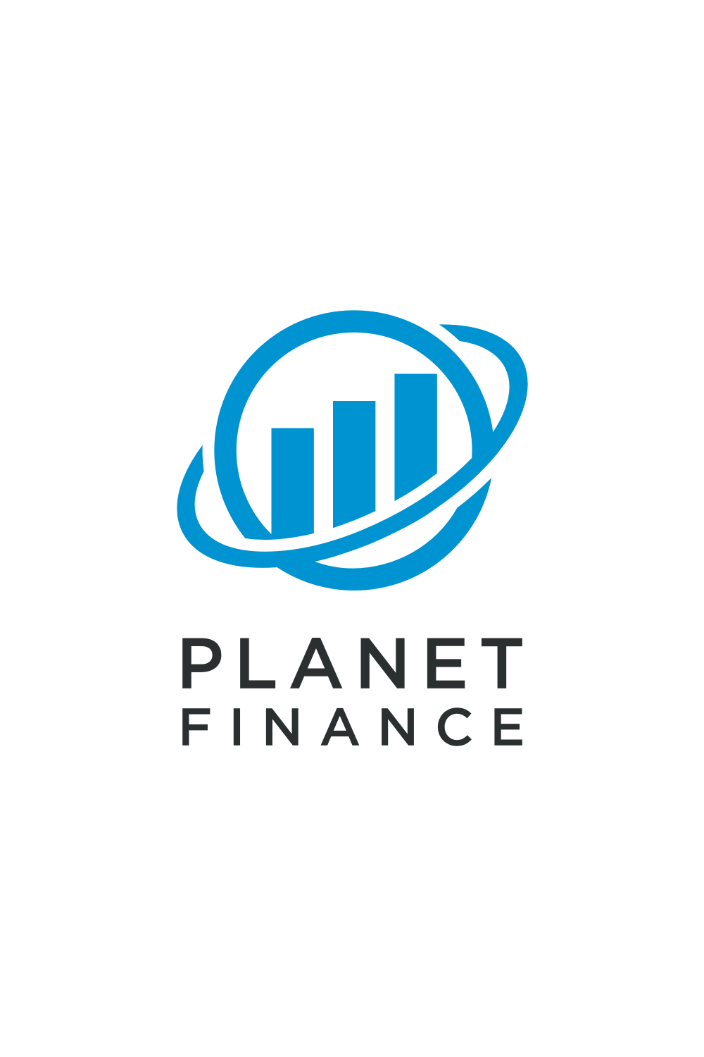 Planet Finance Marketing Logo Design Vector pinterest image.