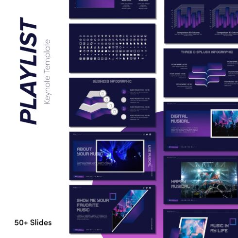 Playlist keynote template - main image preview.
