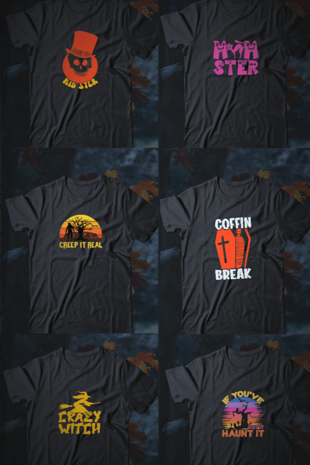 6 Halloween T-Shirt Design pinterest image.