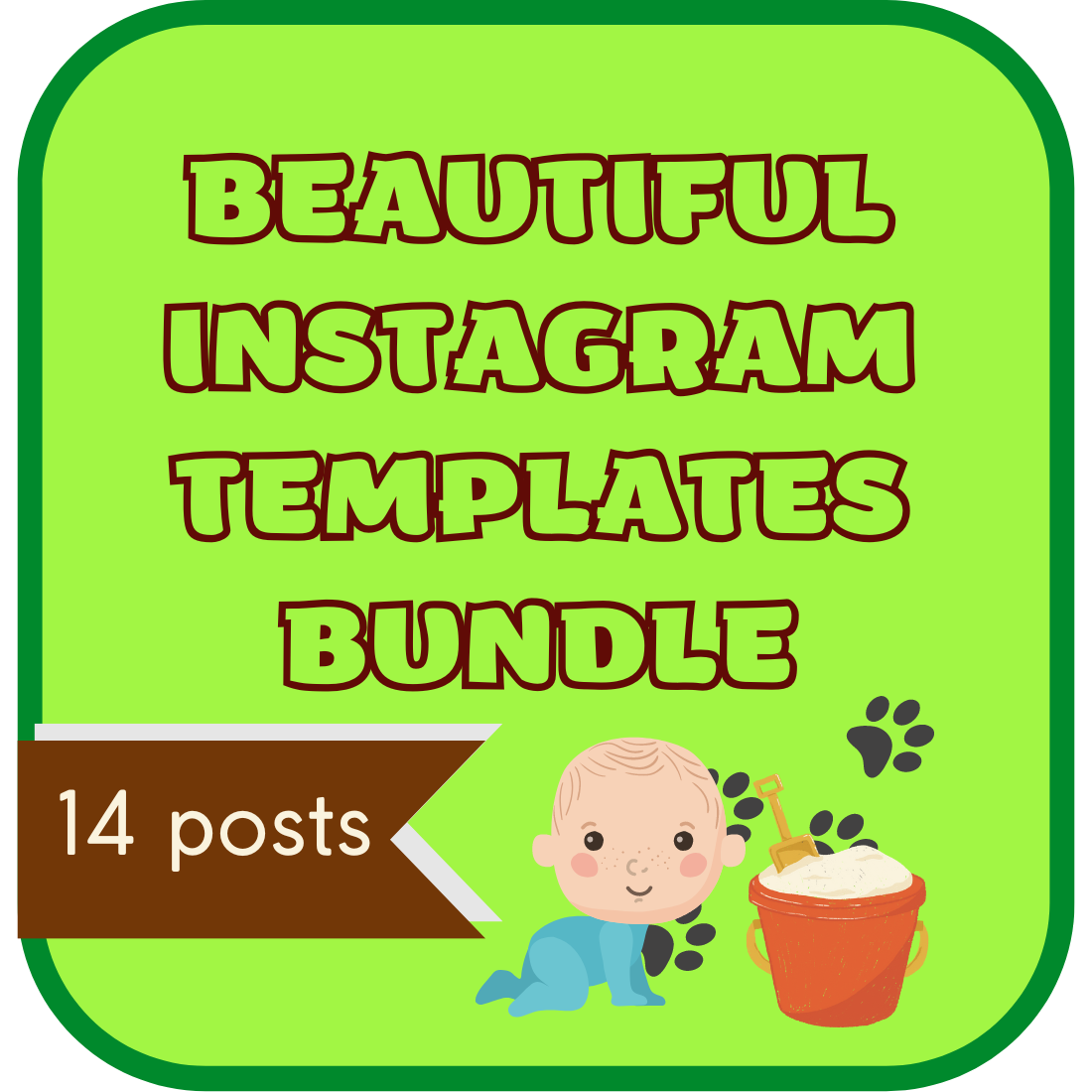 Baby Instagram Post Templates preview image.