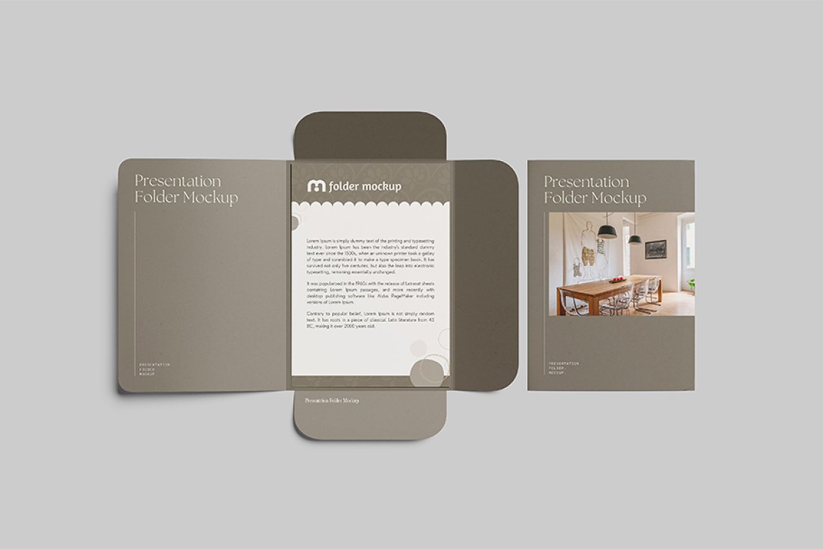 Images of a presentation folder with an irresistible design.