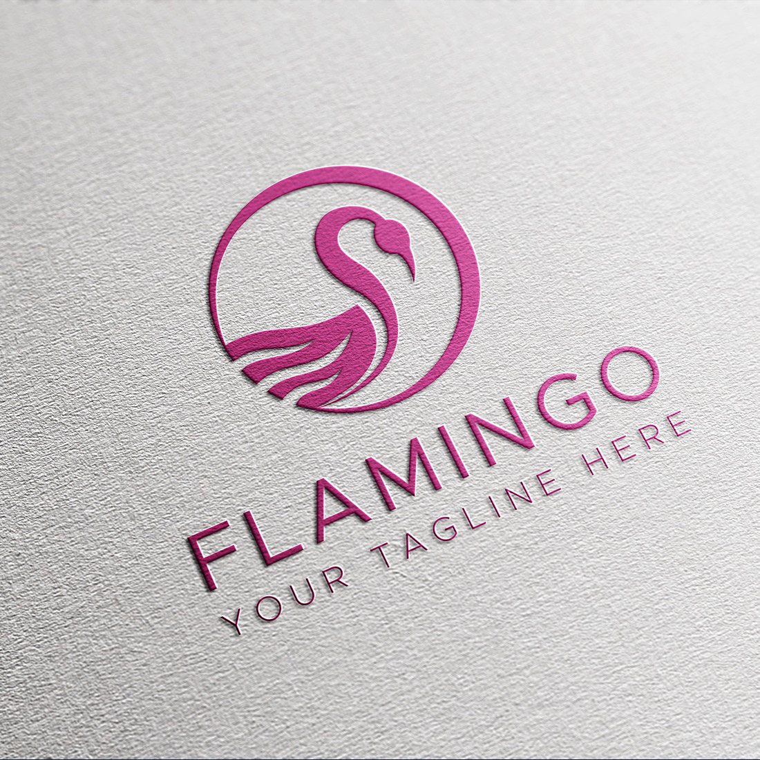 Flamingo Logo Template preview image.