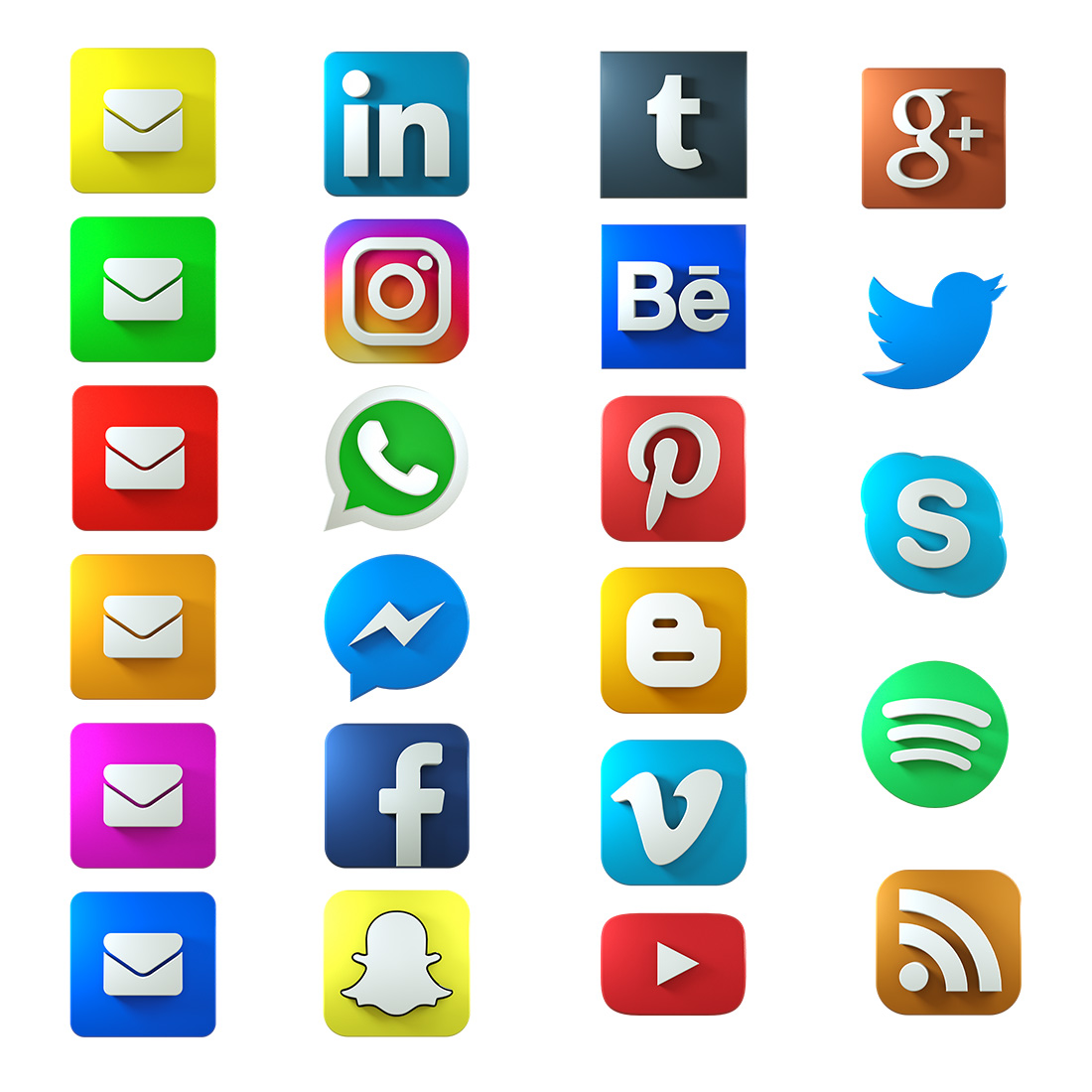Set of 23 Social Media 3d Icons cover image.