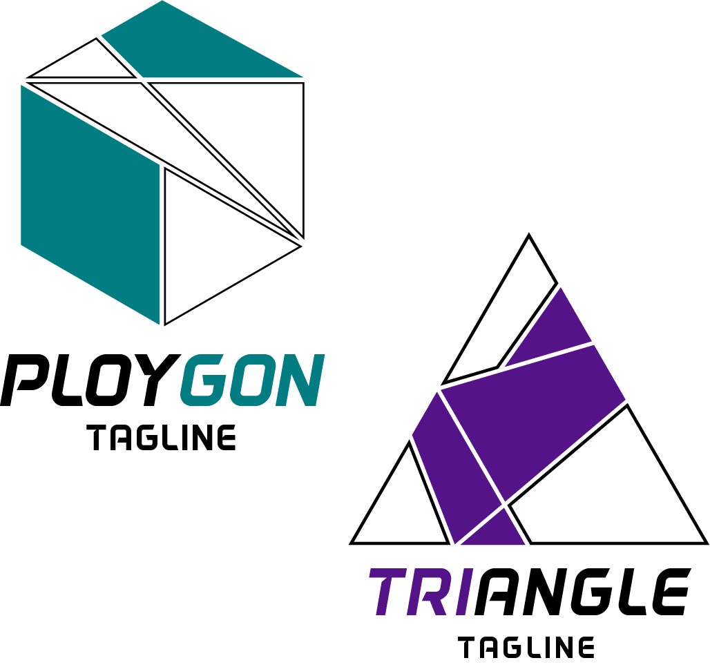 2 Geometrical Style Logo Template For $12 Only preview image.