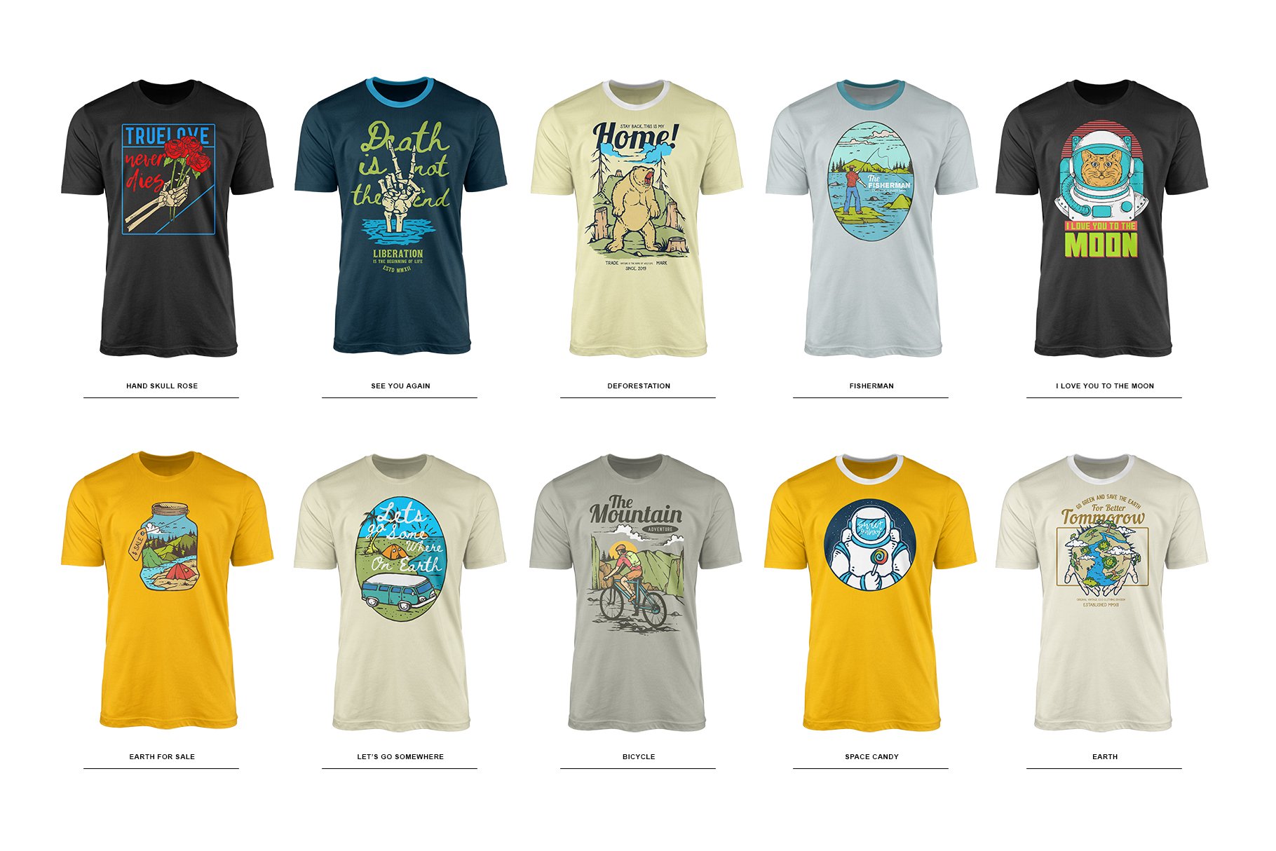 Light t-shirts collection.