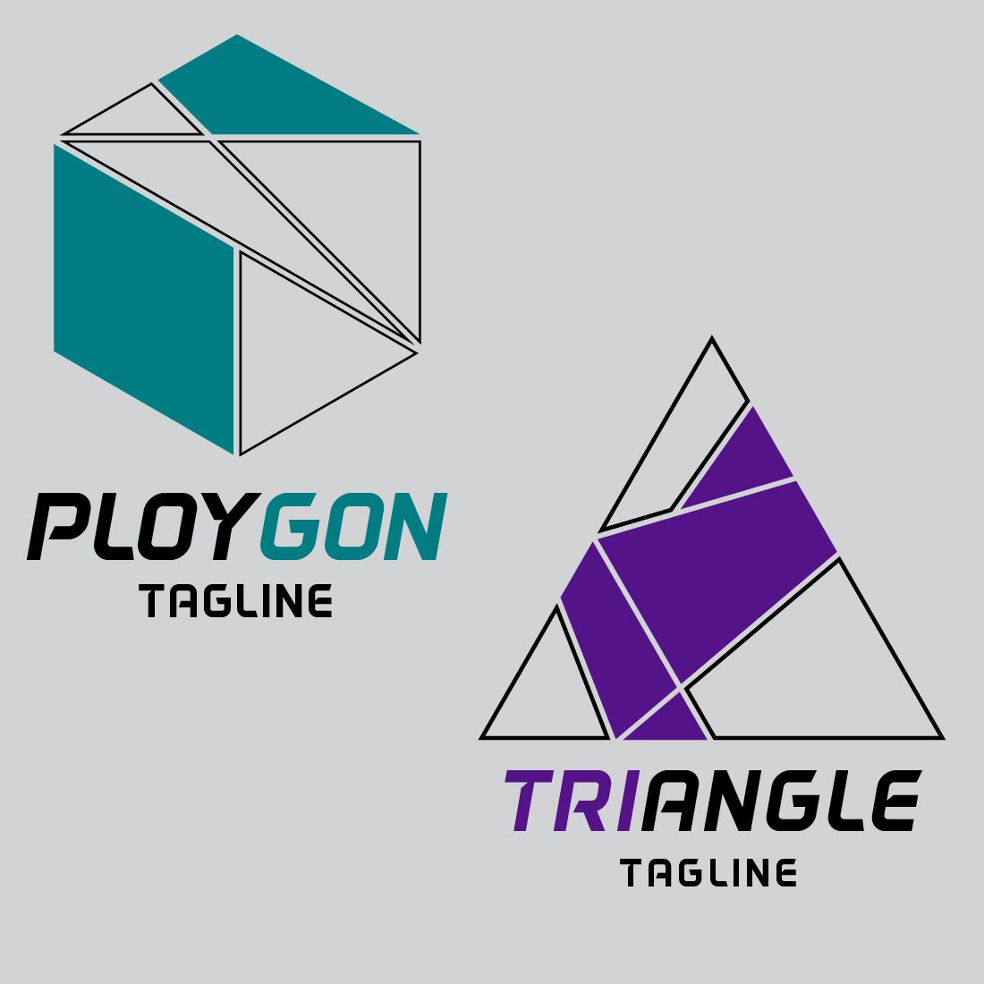 2 Geometrical Style Logo Template For $12 Only cover image.