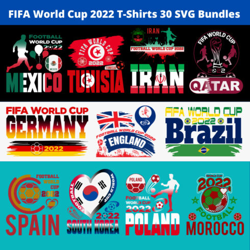 FIFA World Cup 2022 T-Shirts Desing 30 SVG Bundles cover image.