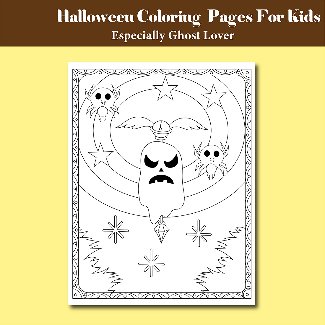 30 Pages Halloween Ghost Coloring Book preview image.
