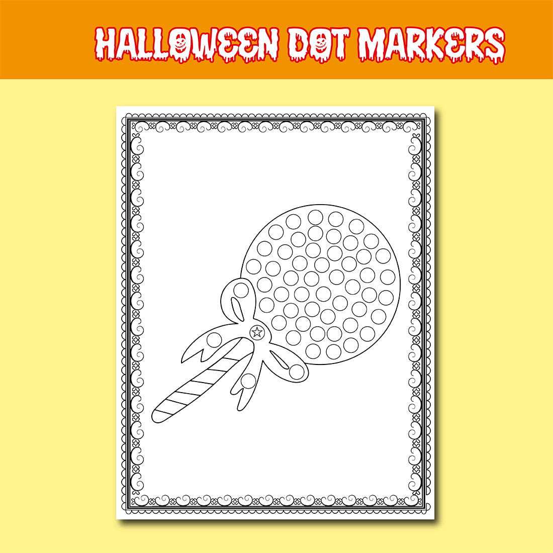 20 Pages Halloween Dot Markers Activity Book.
