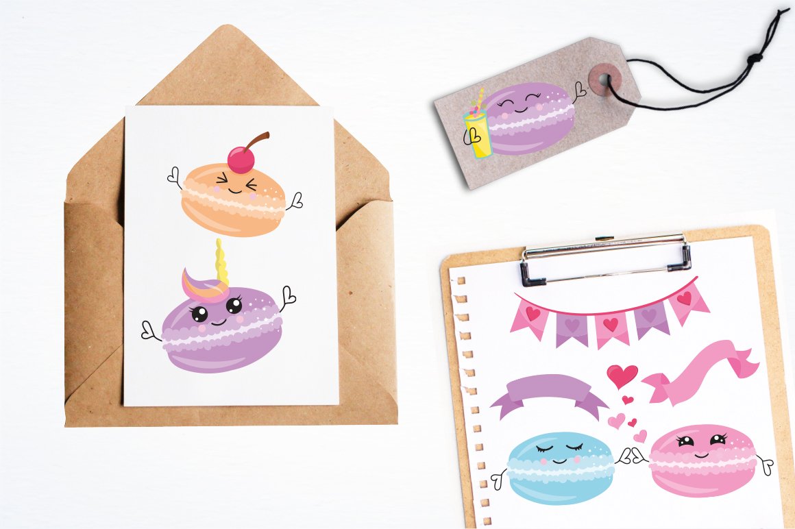 Use this macaroon collection for different types of paper.