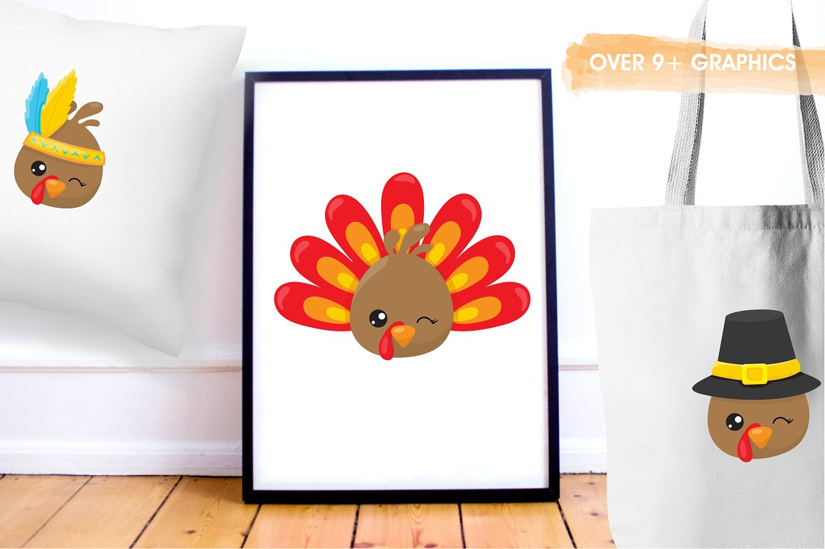 Minimalistic poster with a funny turkey.