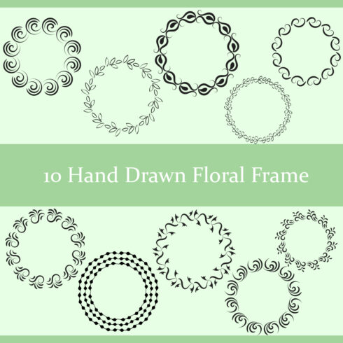 10 Hand Drawn Floral Frame - $4 cover image.