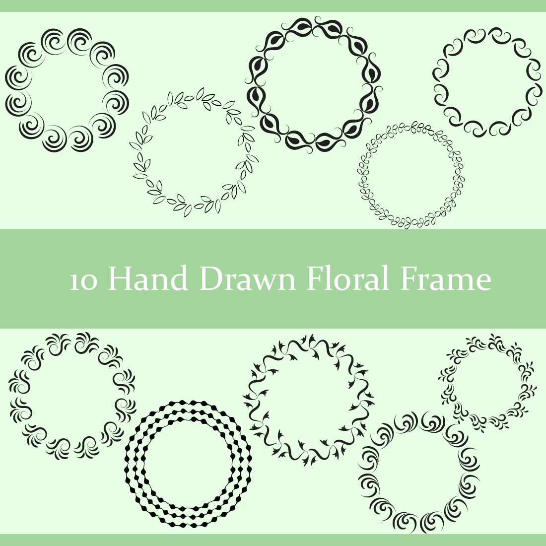 10 Hand Drawn Floral Frame - $4 cover image.