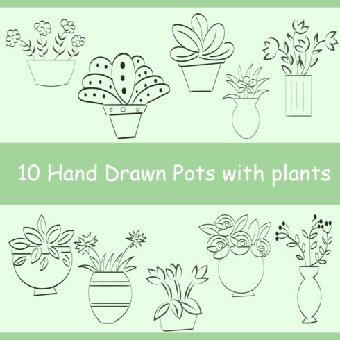 Hand Drawn Pot with Plants cover image.