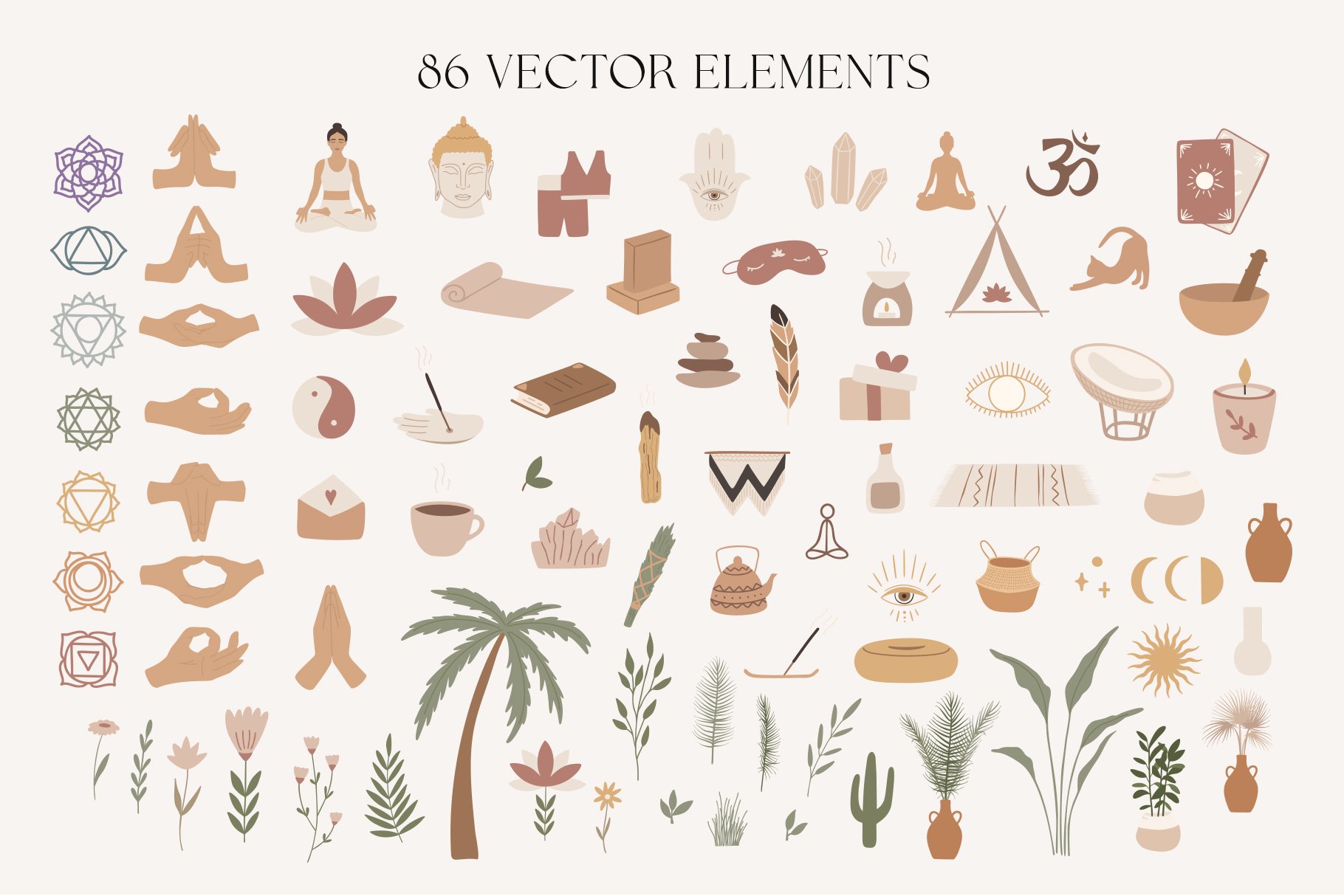 Huge variety of yoga vector elements.