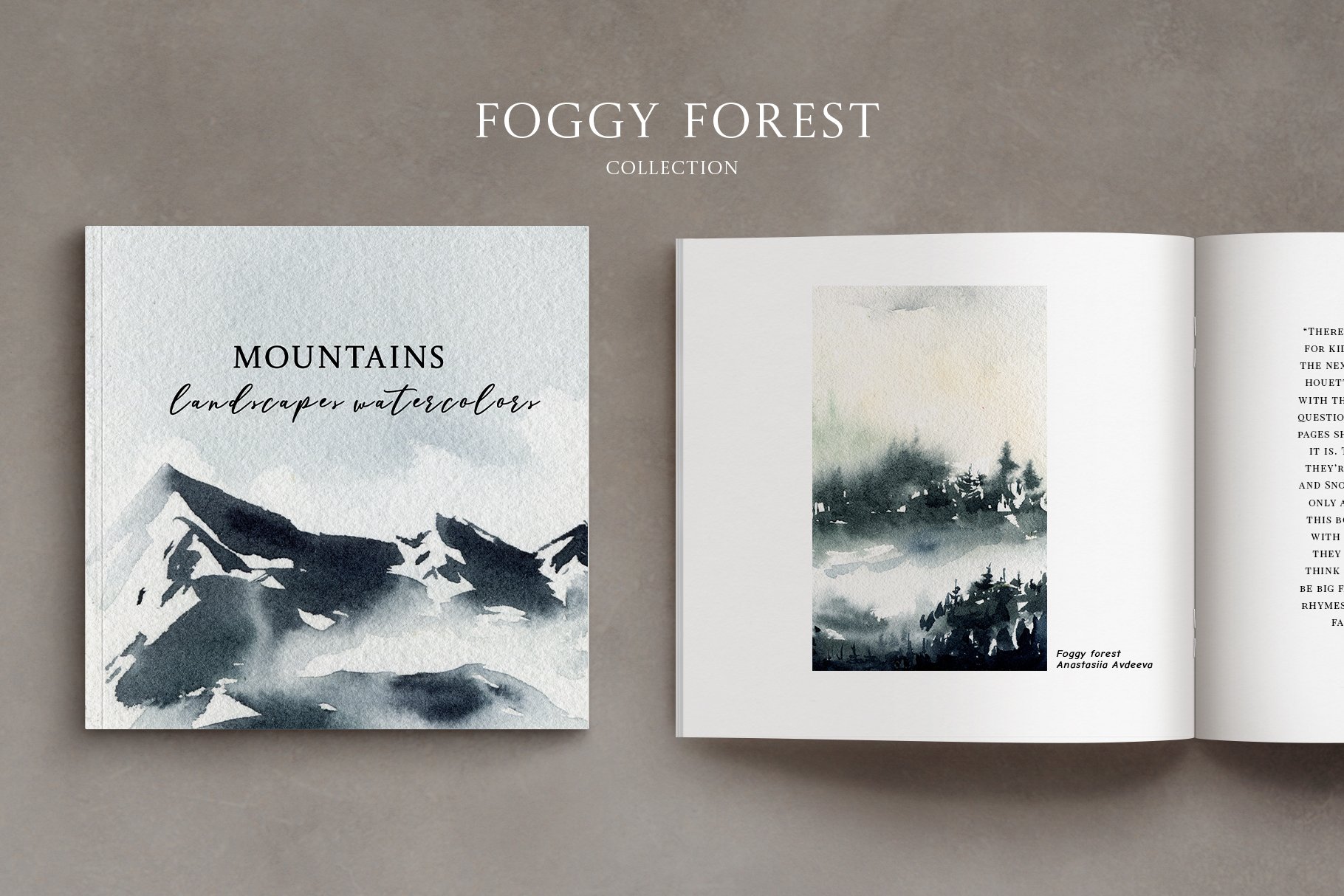 Stylish mountains illustration for the album.