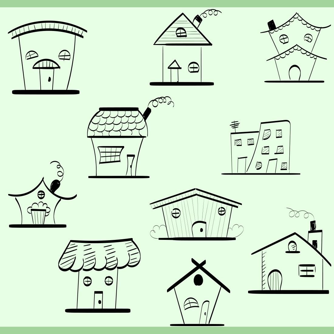 Hand Drawn House Simple Vector Icon facebook image.
