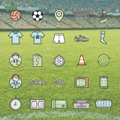 Soccer / Football Filled Icons - Volume 01 - MasterBundles