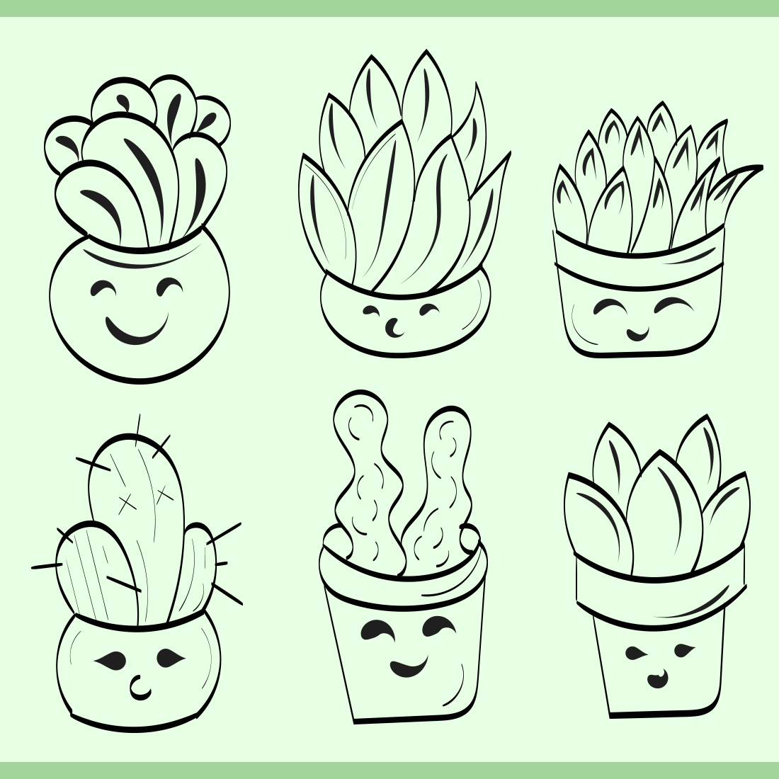 12 Cute Hand Drawn Cactus - Only $10 facebook image.