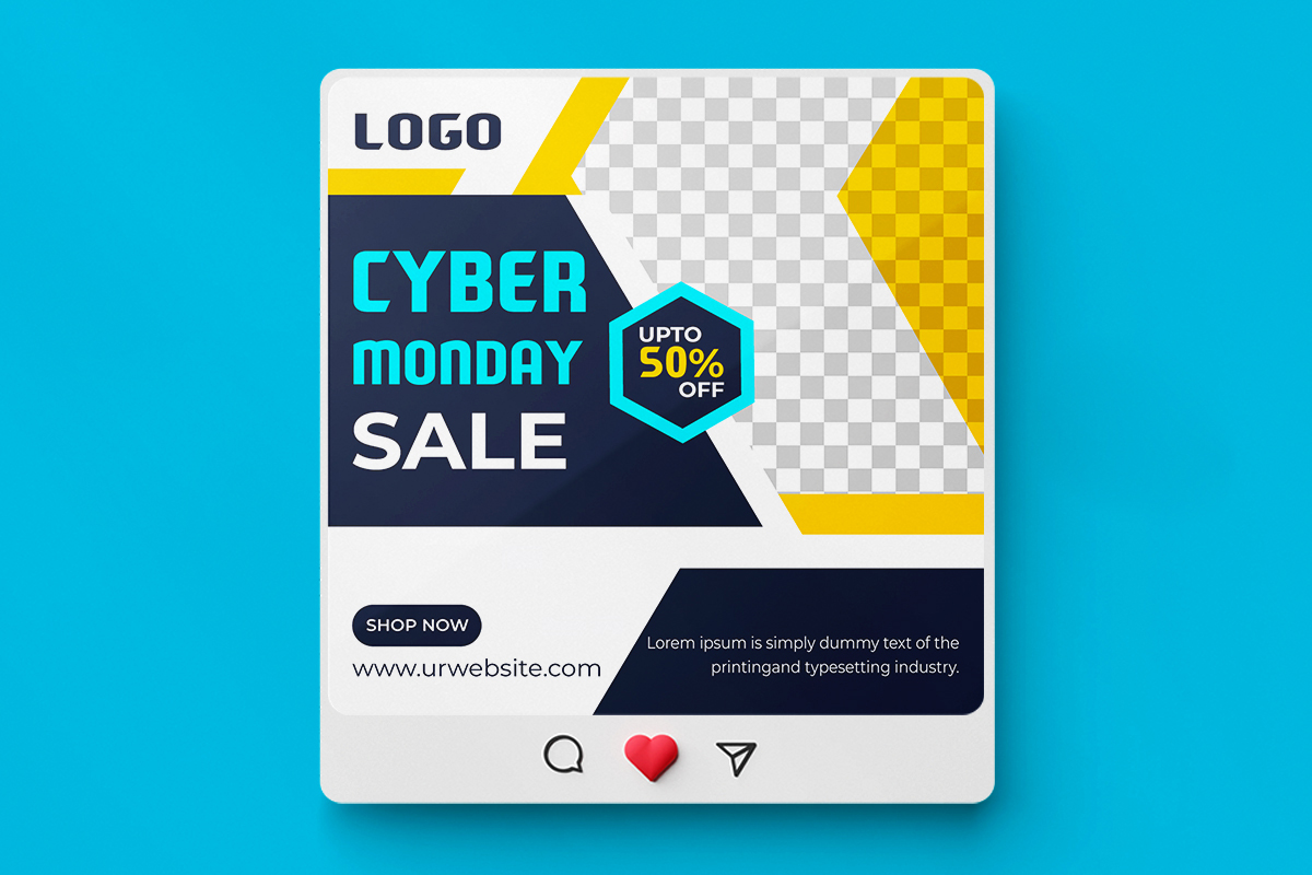 Cyber Monday Super Sale Social Media Post Template Pack for sale design.