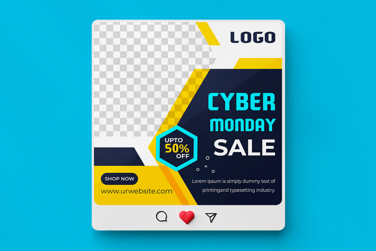 5 Cyber Monday Super Sale Social Media Post Template Pack for instagram.